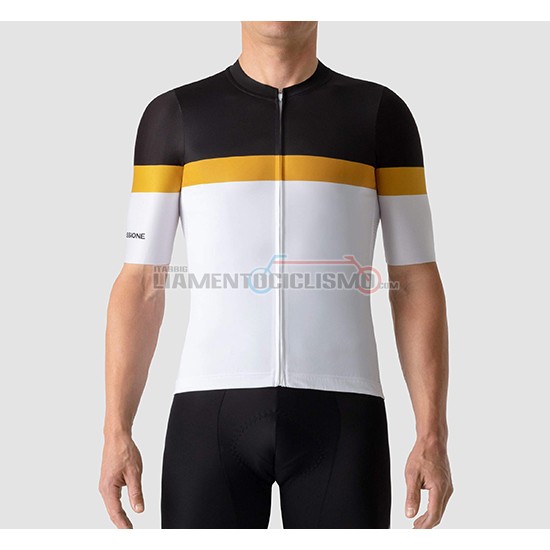 Abbigliamento Ciclismo La Passione Manica Corta 2019 Nero Giallo Bianco